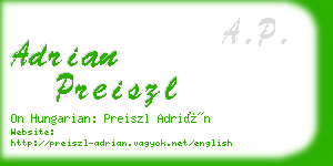 adrian preiszl business card